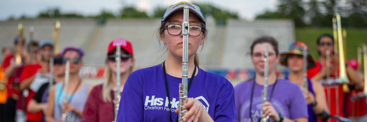 Band Students Lined Up